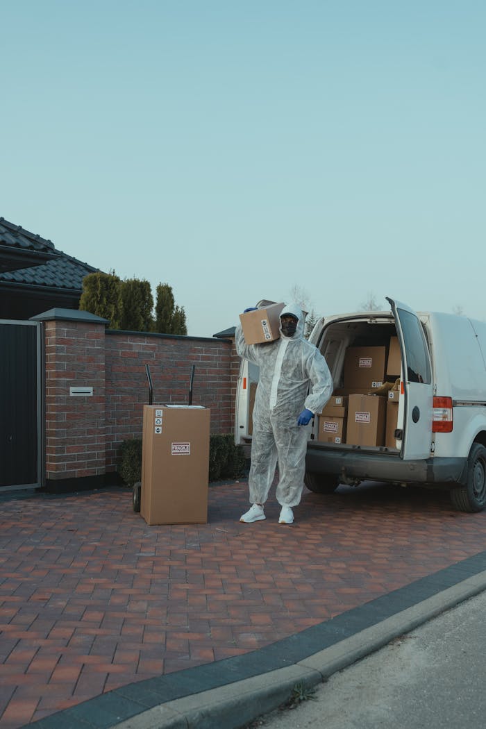 The Art of Drawing Readers In: Your attractive post title goes here A delivery person in protective gear unloading packages from a van outdoors.
